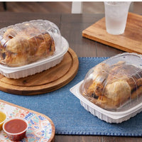 Pactiv Evergreen - White Medium Chicken Roaster Container with Base, 110/Cs - YCNC-6005DZW