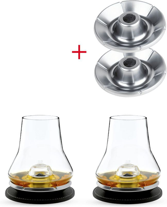 Peugeot - 12.8 oz Impitoyable Whisky Tasting Set (Glass + Chilling Base + Coaster), Pack of 4 ( 38 cl) - 266097