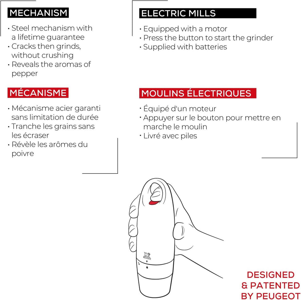 Peugeot - 7" Zest Electric Pepper Mill Black - 25922