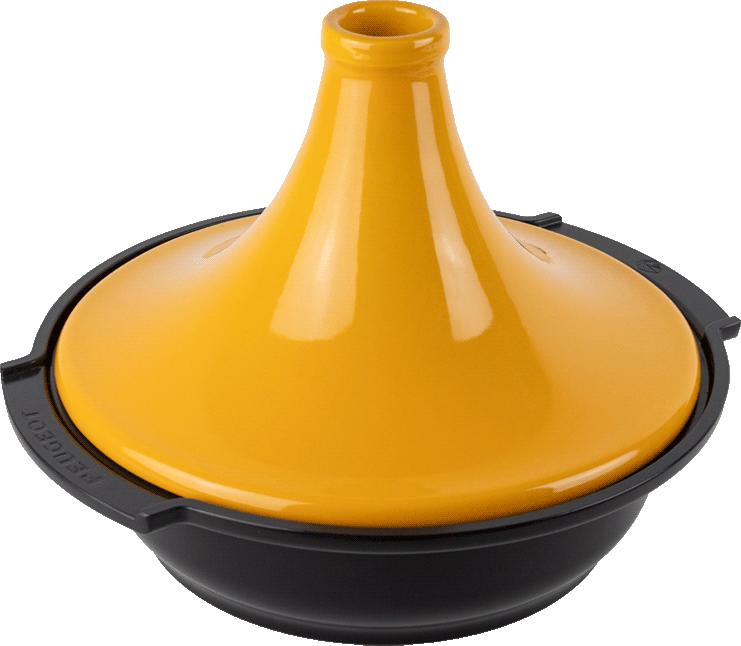 Peugeot - Appolia Atlas 12" Saffron Yellow Ceramic and Aluminum Tagine - 62163