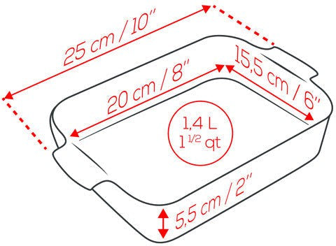 Peugeot - Appolia Ceramic 10" Rectangular Blue Baking Dish (25cm) - 60114