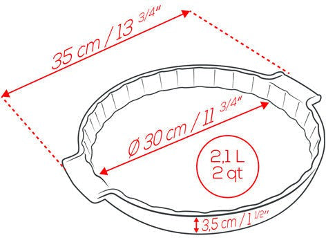 Peugeot - Appolia Ceramic 11.81" Red Tart Dish (30cm) - 60350