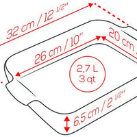Peugeot - Appolia Ceramic 12.5" Rectangular Red Baking Dish (32cm) - 60053