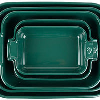 Peugeot - Appolia Ceramic 12.59" Rectangular Forest Green Oven Dish, (32 Cm) - 62088