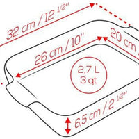 Peugeot - Appolia Ceramic 12.59" Rectangular Saffron Baking Dish (32cm) - 61432