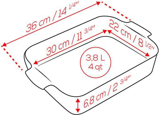 Peugeot - Appolia Ceramic 14.1" Rectangular Saffron Baking Dish (36cm) - 61234