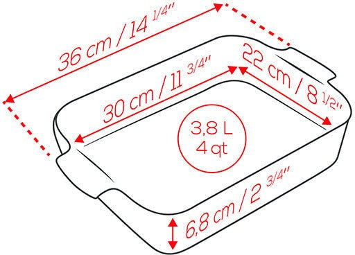 Peugeot - Appolia Ceramic 14.1" Rectangular Slate Baking Dish (36cm) - 61227