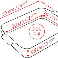 Peugeot - Appolia Ceramic 14.1" Rectangular Slate Baking Dish (36cm) - 61227