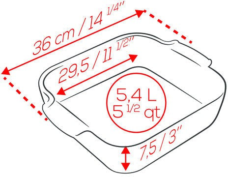 Peugeot - Appolia Ceramic 14.17" Square Slate Baking Dish (36 cm) - 60145