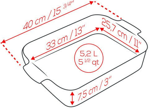 Peugeot - Appolia Ceramic 15.74" Rectangular Saffron Baking Dish (40 cm) - 61425