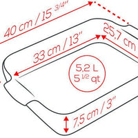 Peugeot - Appolia Ceramic 15.74" Rectangular Saffron Baking Dish (40 cm) - 61425