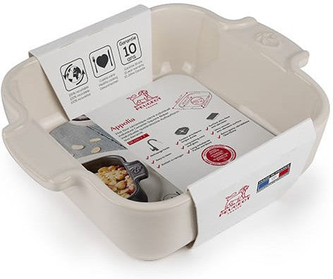Peugeot - Appolia Ceramic 7.08" Square Ecru Petite Baking Dish (18 cm) - 61166