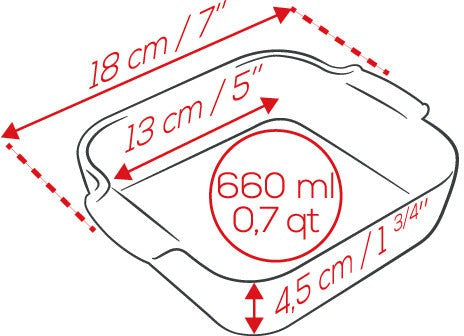 Peugeot - Appolia Ceramic 7.08" Square Forest Green Oven Dish (18cm) - 62149