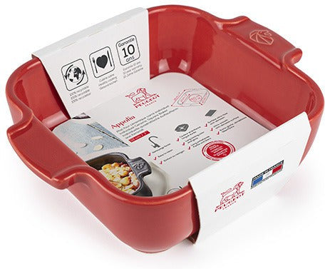 Peugeot - Appolia Ceramic 7.08" Square Red Petite Baking Dish (18 cm) - 61173