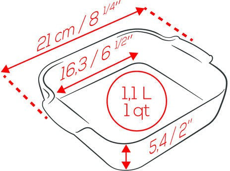 Peugeot - Appolia Ceramic 8.26" Square Blue Baking Dish (21 cm) - 60237