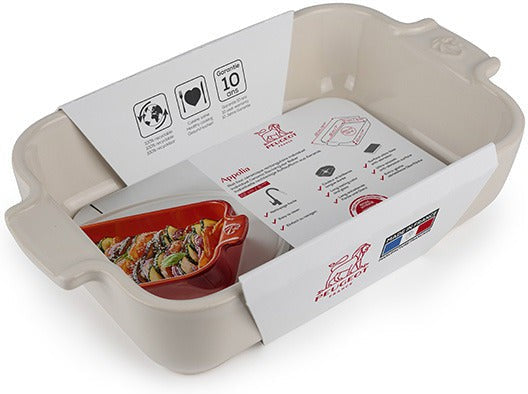 Peugeot - Appolia Ceramic 9.84" Rectangular Ecru Petite Baking Dish (25 cm) - 61135