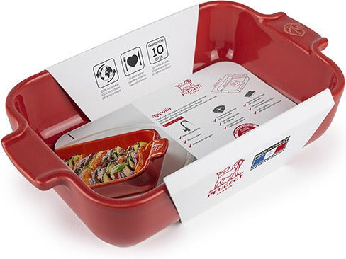 Peugeot - Appolia Ceramic 9.84" Rectangular Red Petite Baking Dish (25 cm) - 61142