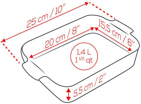 Peugeot - Appolia Ceramic 9.84" Rectangular Saffron Baking Dish (25 cm) - 61449