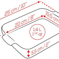 Peugeot - Appolia Ceramic 9.84" Rectangular Saffron Baking Dish (25 cm) - 61449