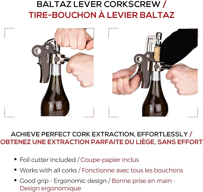 Peugeot - Baltaz Dark 5.5" Black Lever Corkscrew With Foil Cutter - 200510