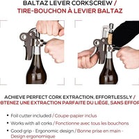 Peugeot - Baltaz Dark 5.5" Black Lever Corkscrew With Foil Cutter - 200510