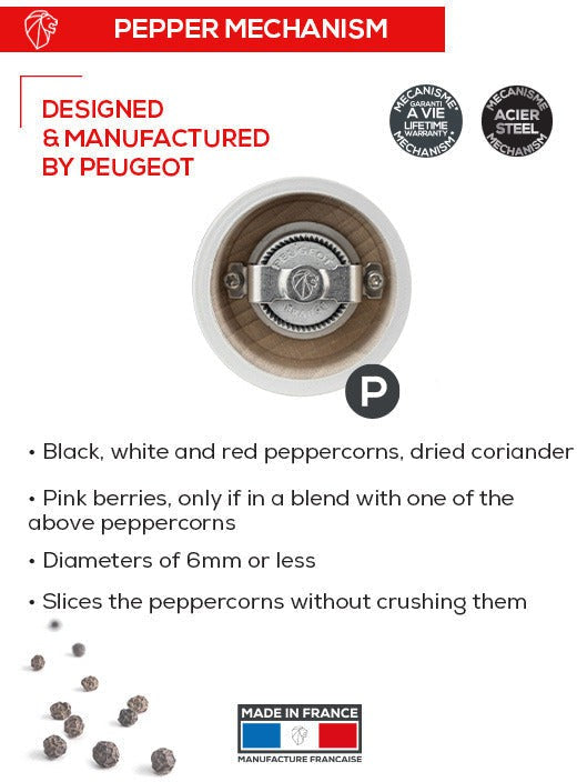 Peugeot - Bistro 4" Pearl Grey Salt Mill (10cm) - 42110