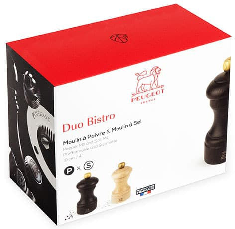 Peugeot - Bistro 4" Wood Natural /Black Salt & Pepper Mills, Pack of 2 (10cm) - 2/22594
