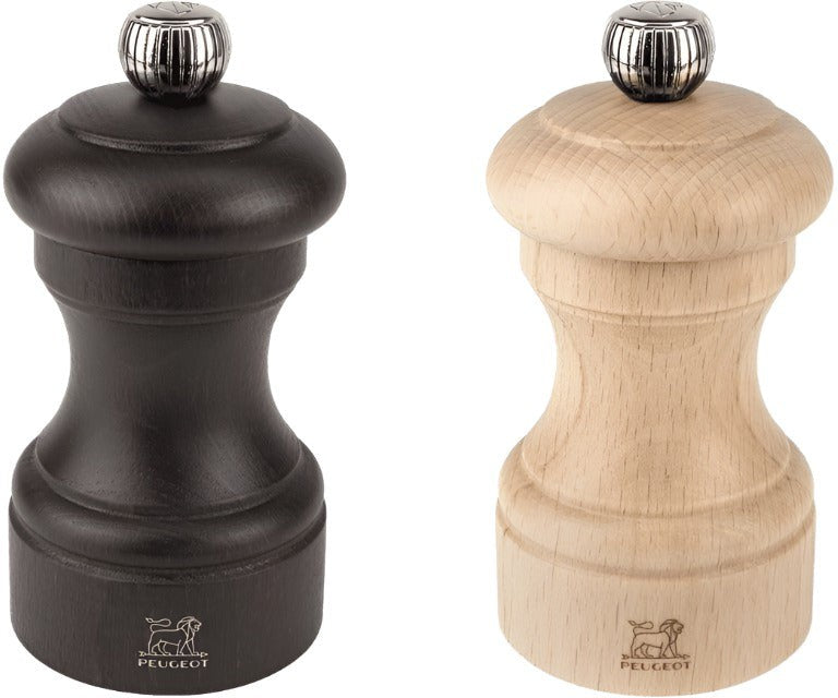 Peugeot - Bistro 4" Wood Natural /Black Salt & Pepper Mills, Pack of 2 (10cm) - 2/22594