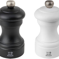 Peugeot - Bistro 4" Wood White/Black Salt & Pepper Mills, Pack of 2 (10cm) - 2/24291