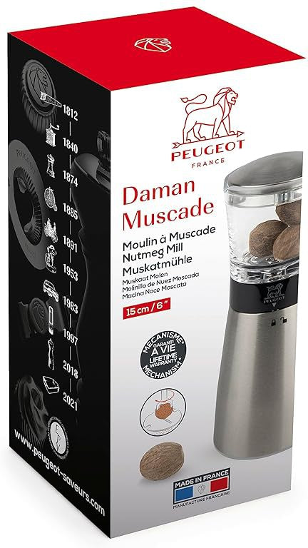 Peugeot - Daman 5.90" Acrylic/Stainless Steel Nutmeg Mill (15 cm) - 33088