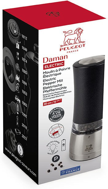 Peugeot - Daman Electric 7.08" Iridescent Black Pepper Mill (18 cm) - 43179