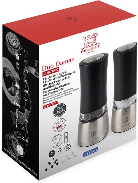 Peugeot - Daman Electric u'Select Duo 7" Iridescent Black Pepper Mill and Zirlion Salt Mill - 2/4317900 - DISCONTINUED