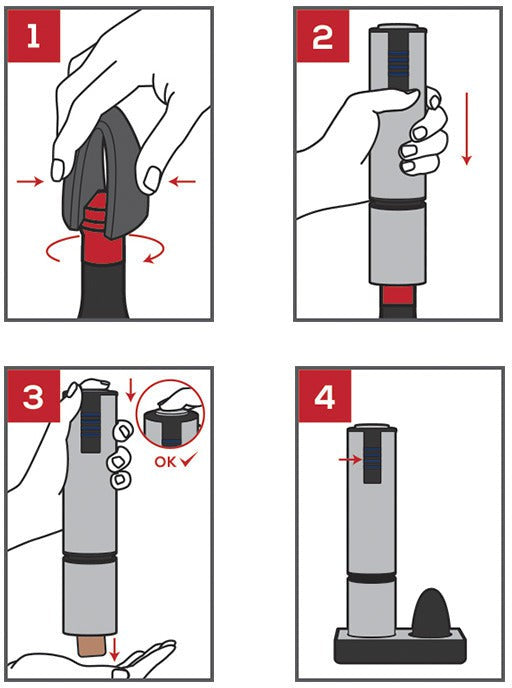 Peugeot - Elis Touch 10.5" Carbone Rechargeable Corkscrew With Foil Cutter (27 cm ) - 201043