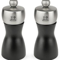 Peugeot - Fidji 5" Wood/Stainless Black Pepper and Salt Mills, Pack of 2 (12 cm) - 2/21283