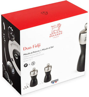 Peugeot - Fidji 5" Wood/Stainless Black Pepper and Salt Mills, Set of 2 (12 cm) - 2/21283