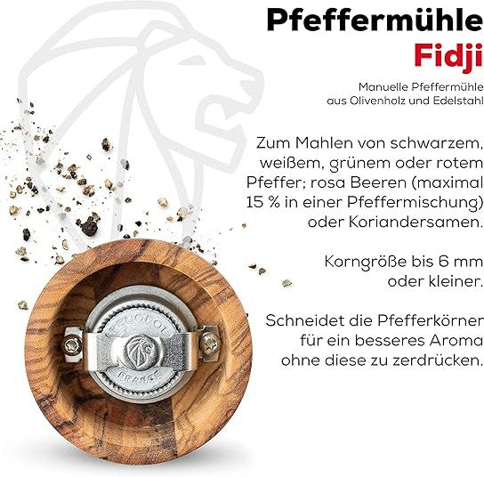 Peugeot - Fidji 8" Wood Olive Pepper Mill (20 cm) - 33828