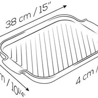 Peugeot - Grill to Table 15" Ceramic Black Meat Grill Dish - 63061