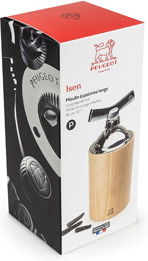 Peugeot - Isen 6" Wood Natural Long Pepper Mill (16 cm) - 35396