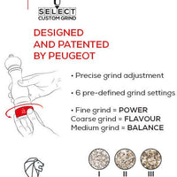 Peugeot - Isen Wood 7" Matte Black Pepper Mill With Crank Handle (18 cm) - 37758