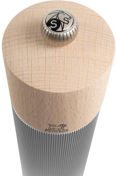 Peugeot - Line 9" Aluminum and Natural Beechwood Salt Mill - 44862