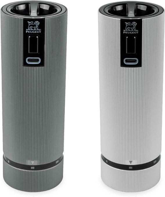 Peugeot - Line Electric 6" Carbon and Aluminum Rechargeable Salt and Pepper Mills (15cm) - 2/43148