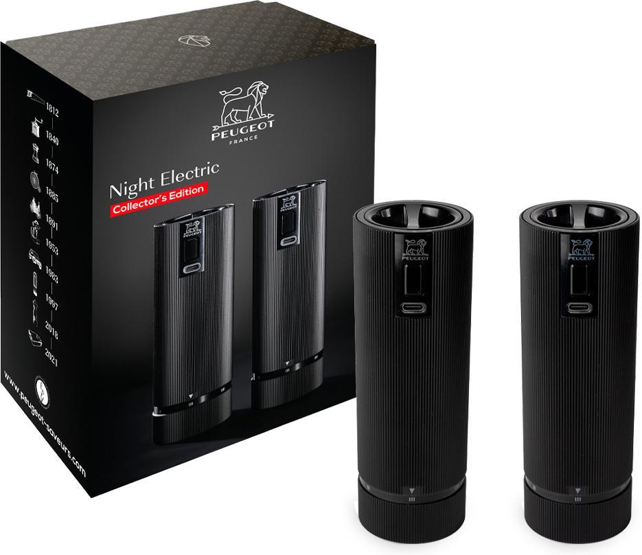 Peugeot - Line Electric Duo u'Select 6" Black Pepper Mill and Zirlion Salt Mill Night Electric Gift Set - 4329200