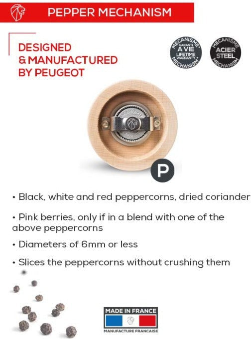 Peugeot - Paris 7" Classic Natural Wood Pepper Mill - 870418