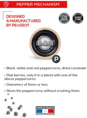 Peugeot - Paris Icone U'Select 7" Wood Lacquer Black Pepper Mill (18 cm) - 37468