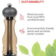 Peugeot - Paris Nature 12" Black Manual Upcycled Wooden Pepper Mill (30 Cm) - 41441