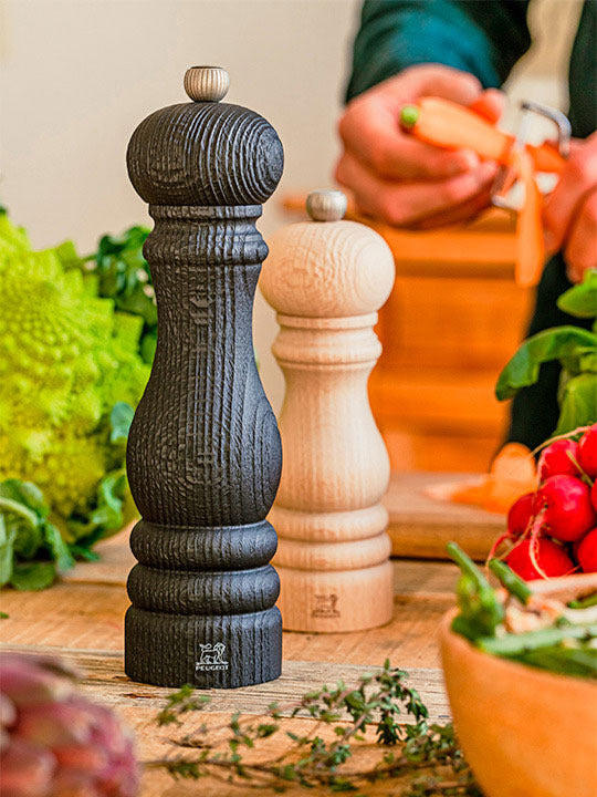 Peugeot - Paris Nature 9" Black Manual Upcycled Wooden Pepper Mill - 41427