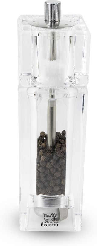 Peugeot - Pontarlier 6" Acrylic 2-in-1 Combination Manual Pepper Mill And Salt Cellar (15cm) - 860501