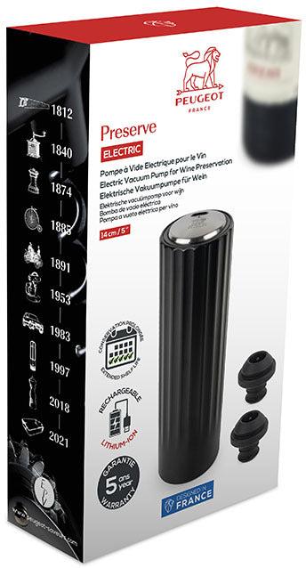 Peugeot - Preserve Electric 5.5" Black Vacuum Wine Pump - 210892