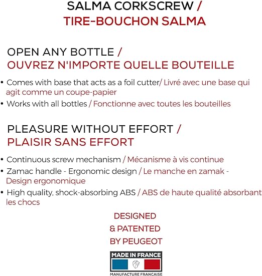 Peugeot - Salma 7.4" Infinity Basalte Corkscrew with Foil Cutter - 200374