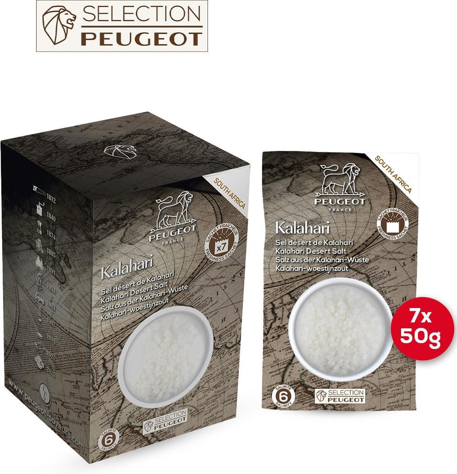 Peugeot - South African Kalahari Salt 350g, Pack of 7 x 50g Sachets - 46965